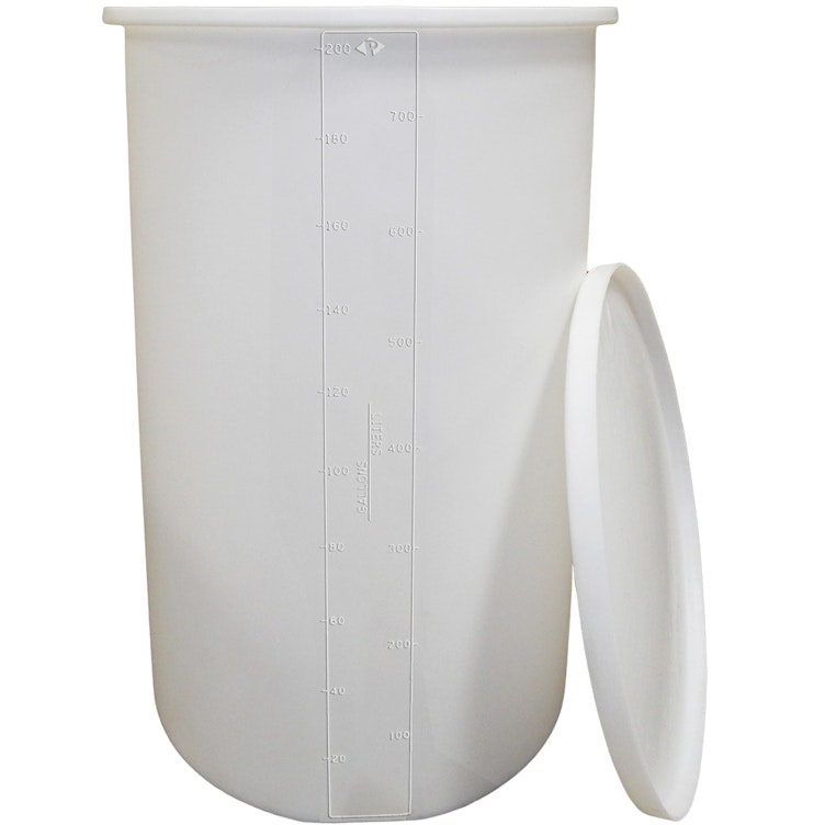 200 Gallon Natural MDLPE Cylindrical ProChem® Open Top Process Chemical Tank (1.9 Specific Gravity) with 37-3/4" Cover - 34" Dia. x 56-1/2" Hgt.