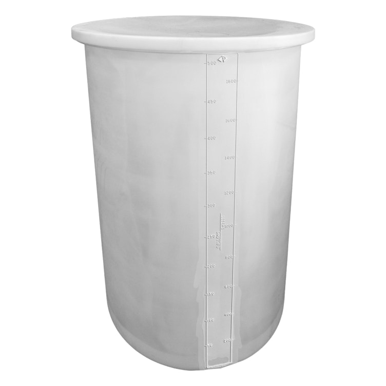 500 Gallon Natural Polypropylene Cylindrical ProChem® High-Temperature Open Top Process Chemical Tank with Cover - 47" Dia. x 73" Hgt.