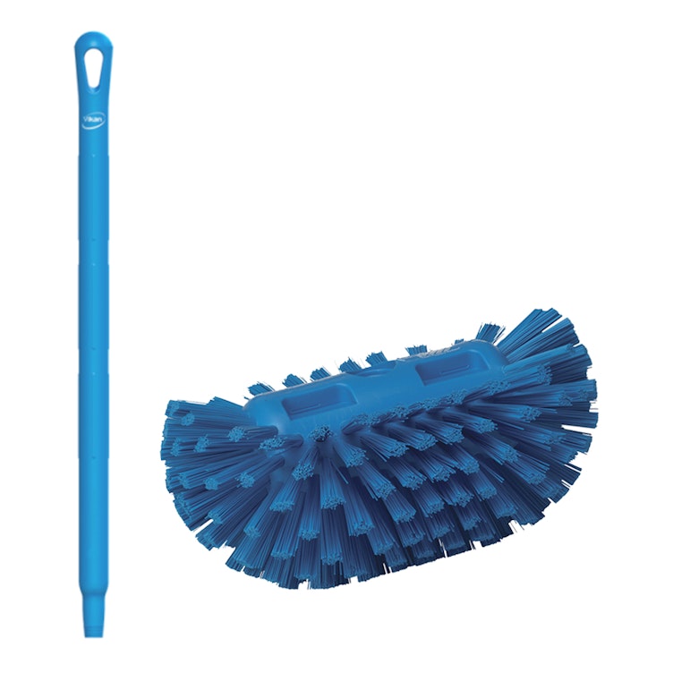 Blue Polypropylene Vikan® Tank Brush with Medium Bristles & 26" Blue Ultra Hygienic Handle