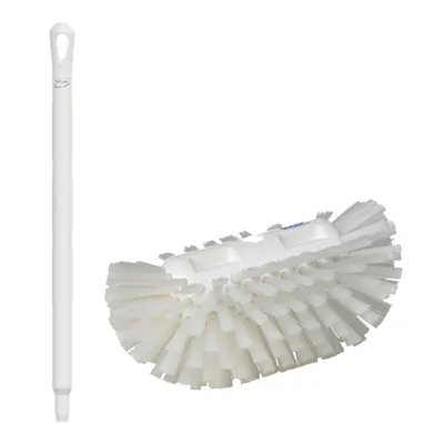 White Polypropylene Vikan® Tank Brush with Medium Bristles & 25.6" White Ultra Hygienic Handle