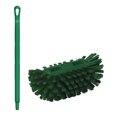 Green Polypropylene Vikan® Tank Brush with Medium Bristles & 25.6" Green Ultra Hygienic Handle