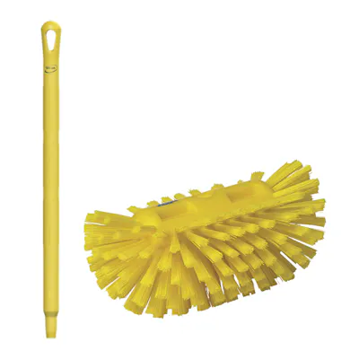 Yellow Polypropylene Vikan® Tank Brush with Medium Bristles & 25.6" Yellow Ultra Hygienic Handle