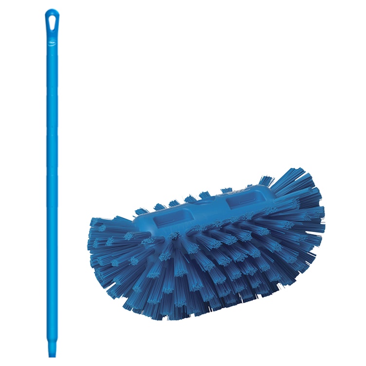 Blue Polypropylene Vikan® Tank Brush with Medium Bristles & 40" Blue Ultra Hygienic Handle