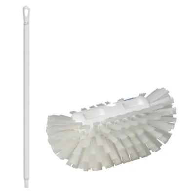 White Polypropylene Vikan® Tank Brush with Medium Bristles & 39.4" White Ultra Hygienic Handle
