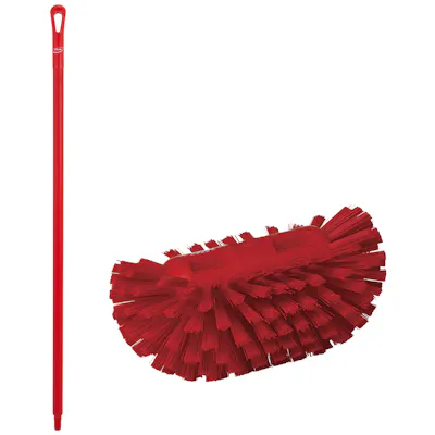 Red Polypropylene Vikan® Tank Brush with Medium Bristles & 51.2" Red Ultra Hygienic Handle