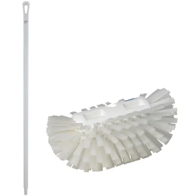 White Polypropylene Vikan® Tank Brush with Medium Bristles & 51.2" White Ultra Hygienic Handle