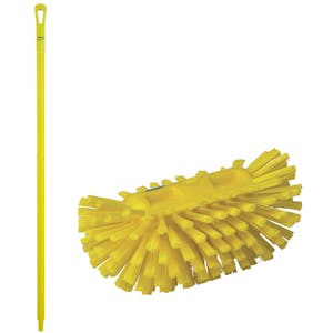 Yellow Polypropylene Vikan® Tank Brush with Medium Bristles & 51" Yellow Ultra Hygienic Handle