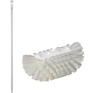White Polypropylene Vikan® Tank Brush with Medium Bristles & 59" White Ultra Hygienic Handle