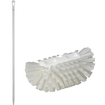White Polypropylene Vikan® Tank Brush with Medium Bristles & 59.1" White Ultra Hygienic Handle