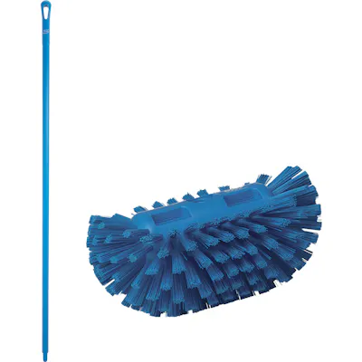 Blue Polypropylene Vikan® Tank Brush with Medium Bristles & 66.9" Blue Ultra Hygienic Handle