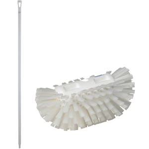 White Polypropylene Vikan® Tank Brush with Medium Bristles & 67" White Ultra Hygienic Handle