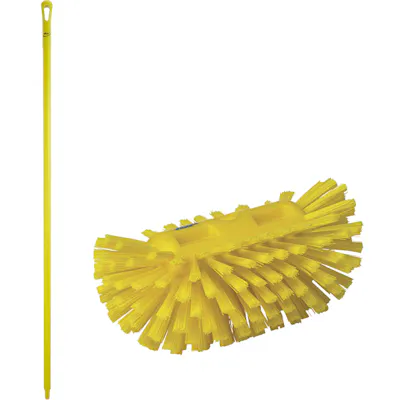 Yellow Polypropylene Vikan® Tank Brush with Medium Bristles & 66.9" Yellow Ultra Hygienic Handle