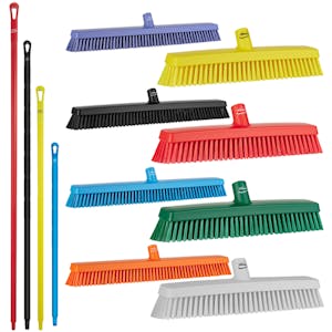Vikan® Color-Coded Heavy-Duty Push Brooms with Ultra Hygienic Handles