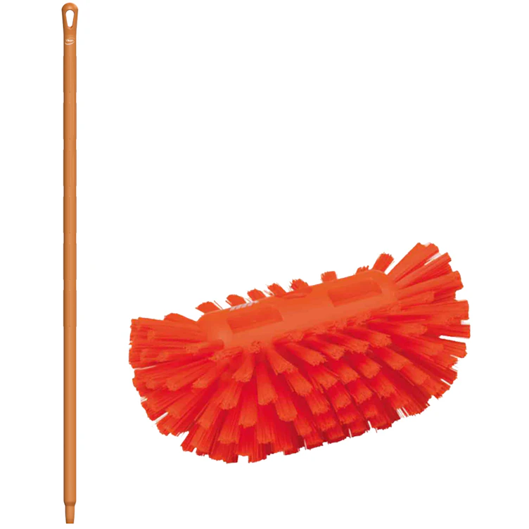 Orange Polypropylene Vikan® Tank Brush with Stiff Bristles & 51.2" Orange Ultra Hygienic Handle