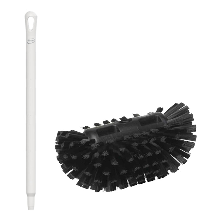 Black Polypropylene Vikan® Tank Brush with Stiff Bristles & 26" White Ultra Hygienic Handle
