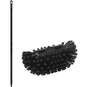 Black Polypropylene Vikan® Tank Brush with Stiff Bristles & 59" Black Ultra Hygienic Handle