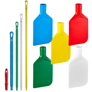 Vikan® Color-Coded Flexible Paddle Scrapers with Handles