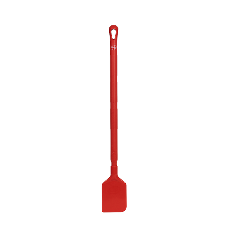 Red LDPE Vikan® Flexible Paddle Scraper with 25.6" Red Ultra Hygienic Handle