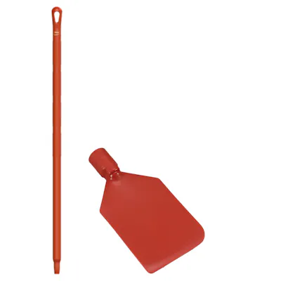 Red LDPE Vikan® Flexible Paddle Scraper with 39.4" Red Ultra Hygienic Handle