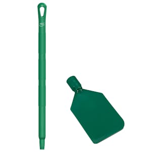Green LDPE Vikan® Flexible Paddle Scraper with 25.6" Green Ultra Hygienic Handle