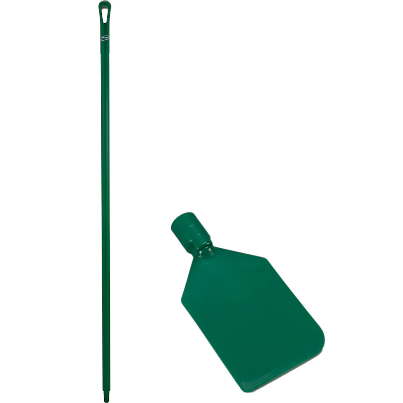 Green LDPE Vikan® Flexible Paddle Scraper with 66.9" Green Ultra Hygienic Handle
