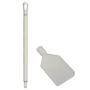 White LDPE Vikan® Flexible Paddle Scraper with 25.6" White Ultra Hygienic Handle