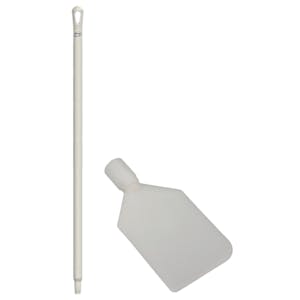 White LDPE Vikan® Flexible Paddle Scraper with 51.2" White Ultra Hygienic Handle