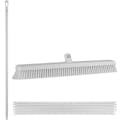 24.4" White Polypropylene Vikan® Heavy-Duty Push Broom with Soft & Stiff Bristles & 59" White Ultra Hygienic Handle