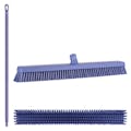 24.4" Purple Polypropylene Vikan® Heavy-Duty Push Broom with Soft & Stiff Bristles & 51" Purple Ultra Hygienic Handle