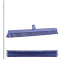 24.4" Purple Polypropylene Vikan® Heavy-Duty Push Broom with Soft & Stiff Bristles & 67" White Ultra Hygienic Handle