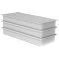 White Polyester Fiberglass Bolted Flat Cover for 24" L x 24" W (50 Gallon) Square Ribbed Open Top Tanks