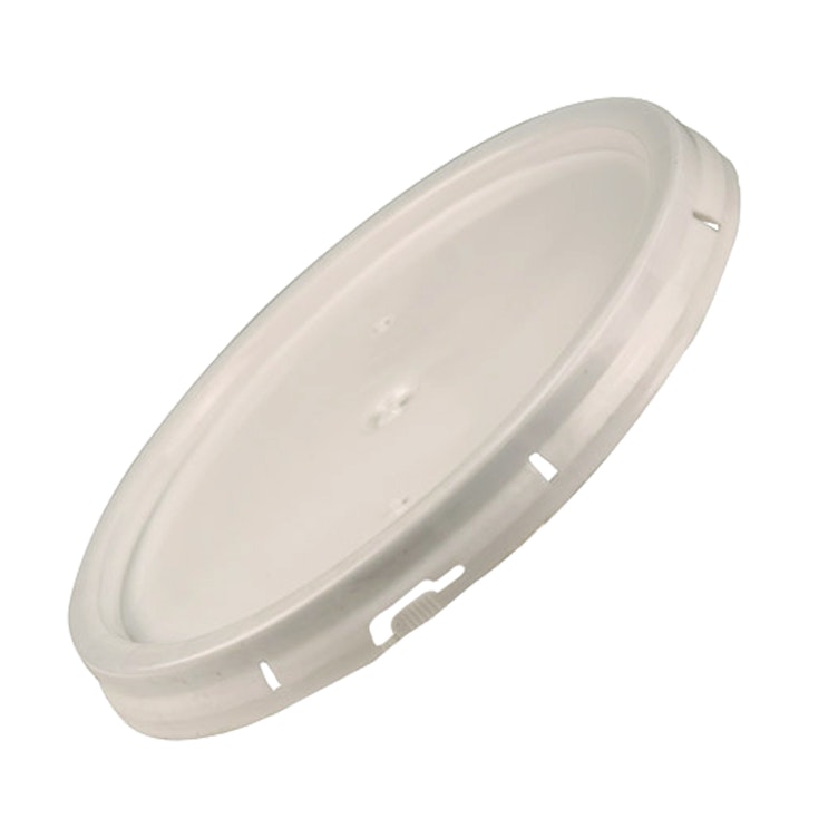 Natural HDPE Lid with Tear Tab for 5 Gallon Round Built-In Bottom Handle Buckets