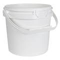 1 Gallon White HDPE Tamper-Evident Round M5 Lightweight Bucket with Plastic Handle (Lid Sold Separately)