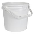 1 Gallon White HDPE Round M5 Lightweight Bucket with Plastic Handle (Lid Sold Separately)