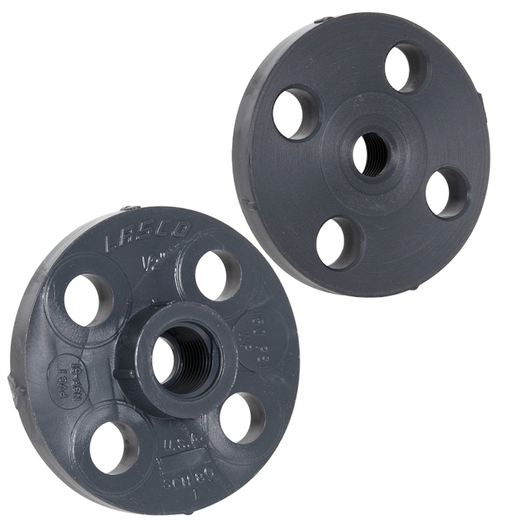 1/2" Schedule 80 Gray PVC Threaded 150 lb. Companion Flange