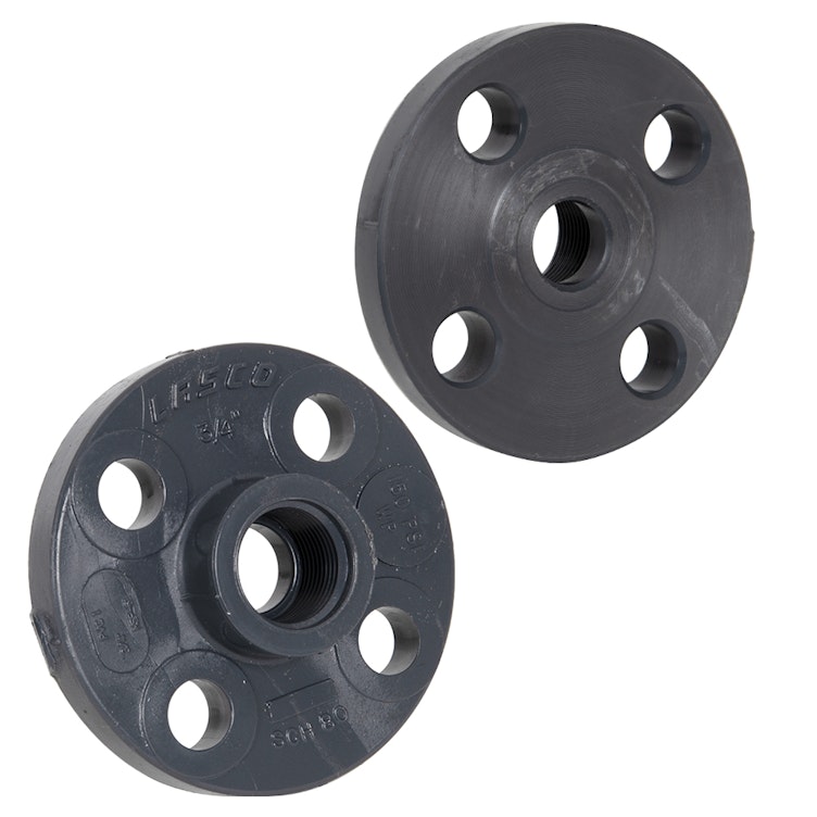 3/4" Schedule 80 Gray PVC Threaded 150 lb. Companion Flange