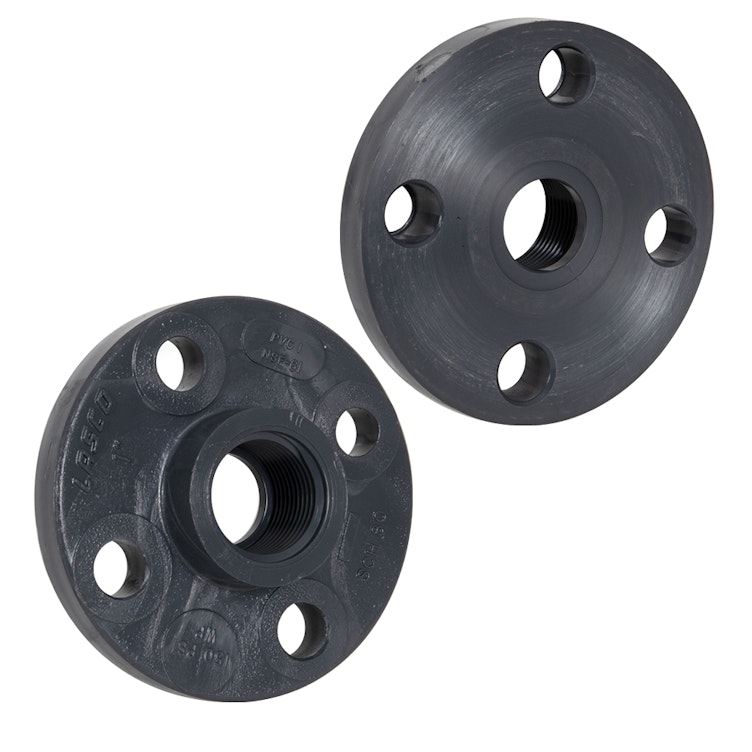 1" Schedule 80 Gray PVC Threaded 150 lb. Companion Flange