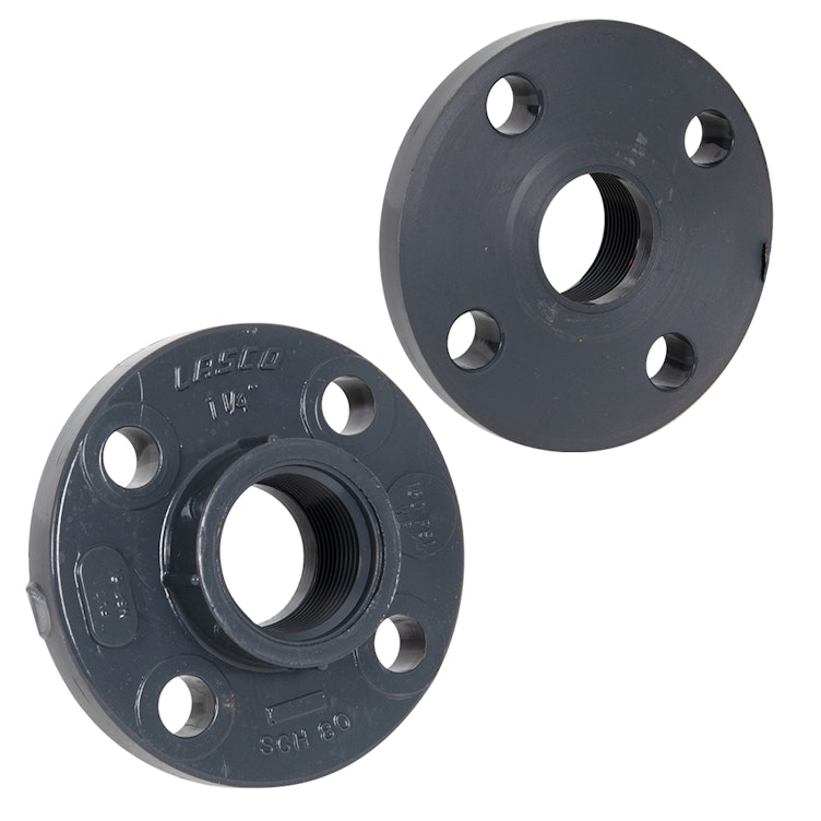 1-1/4" Schedule 80 Gray PVC Threaded 150 lb. Companion Flange