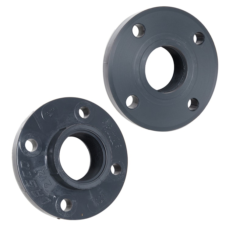 2-1/2" Schedule 80 Gray PVC Threaded 150 lb. Companion Flange