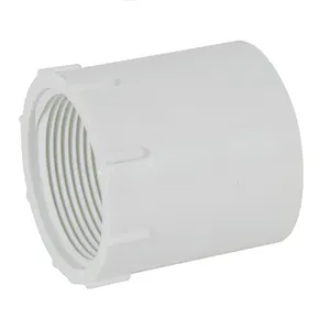 1-1/4" Schedule 40 White PVC Thread x Socket Female Adapter