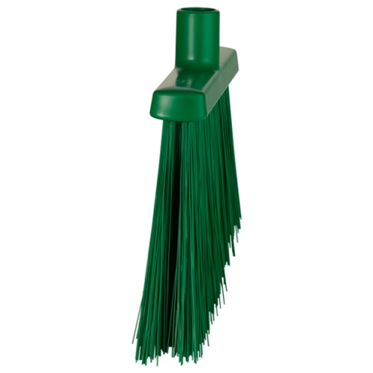 11.4" Green Polypropylene Vikan® Angle Cut Broom Head with Stiff Polyester Bristles (Handle Sold Separately)