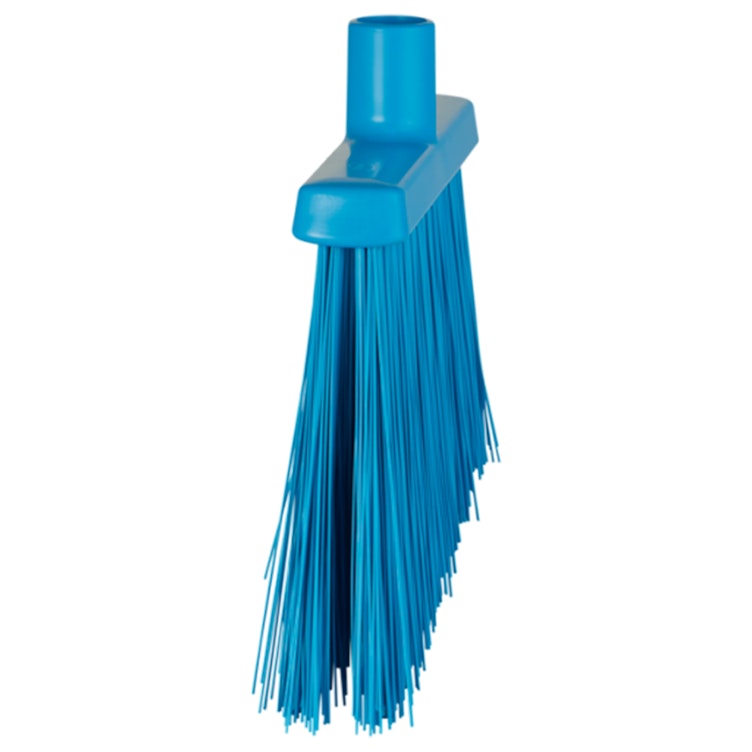 11.4" Blue Polypropylene Vikan® Angle Cut Broom Head with Stiff Polyester Bristles (Handle Sold Separately)