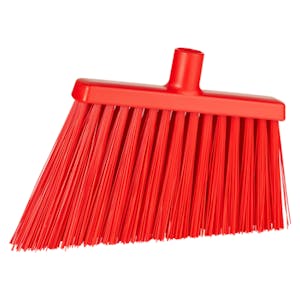 11.4" Red Polypropylene Vikan® Angle Cut Broom Head with Stiff Polyester Bristles (Handle Sold Separately)