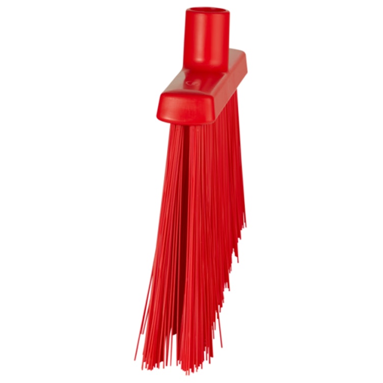 11.4" Red Polypropylene Vikan® Angle Cut Broom Head with Stiff Polyester Bristles (Handle Sold Separately)