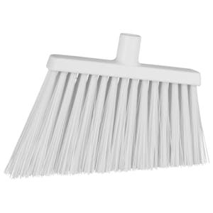 11.4" White Polypropylene Vikan® Angle Cut Broom Head with Stiff Polyester Bristles (Handle Sold Separately)