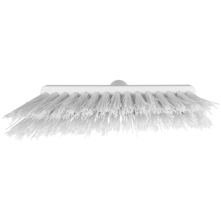 11.4" White Polypropylene Vikan® Angle Cut Broom Head with Stiff Polyester Bristles (Handle Sold Separately)