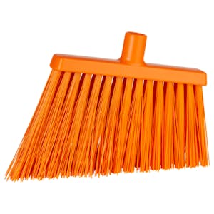 11.4" Orange Polypropylene Vikan® Angle Cut Broom Head with Stiff Polyester Bristles (Handle Sold Separately)