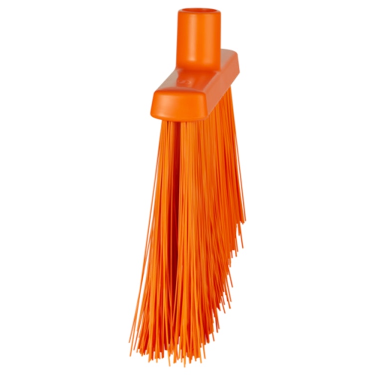 11.4" Orange Polypropylene Vikan® Angle Cut Broom Head with Stiff Polyester Bristles (Handle Sold Separately)