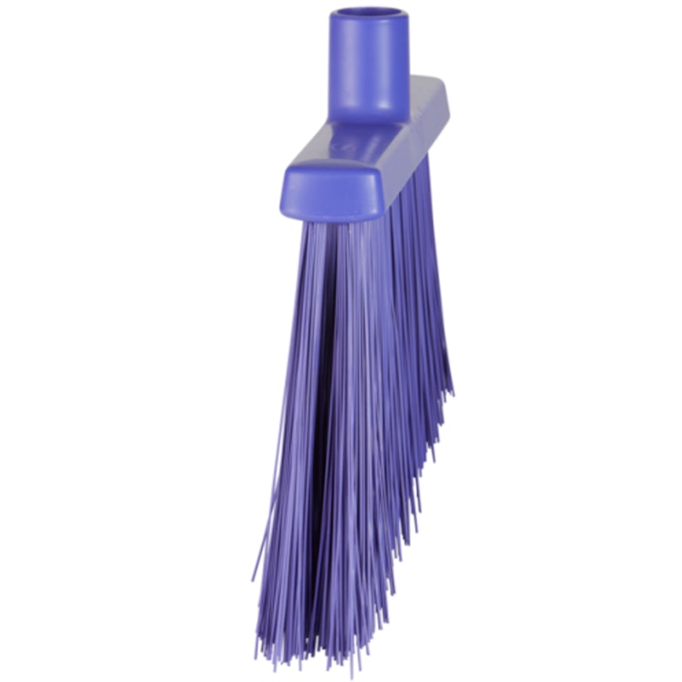 11.4" Purple Polypropylene Vikan® Angle Cut Broom Head with Stiff Polyester Bristles (Handle Sold Separately)