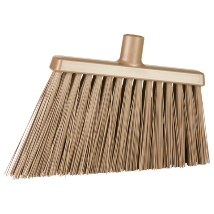 11.4" Brown Polypropylene Vikan® Angle Cut Broom Head with Stiff Polyester Bristles (Handle Sold Separately)